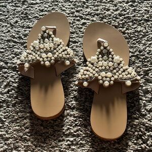 Shein Pearl Flip flops